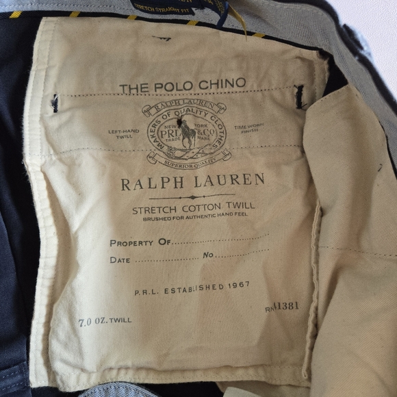 Polo Ralph Lauren Navy Stretch Straight Fit Sailboat Motif Chino Pants Sz 36X34 - Picture 12 of 12